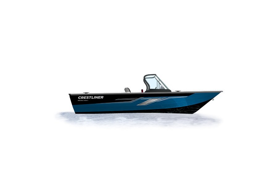 2024 Crestliner 1950 FISH HAWK Black Metallic base w/True Blue Metallic accent & Gray interior