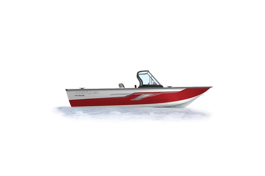 2024 Crestliner 1950 FISH HAWK  Bright White base w/Fire Red Metallic accent & Gray interior