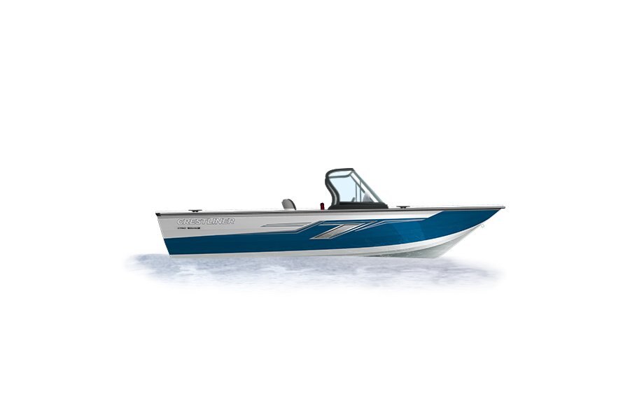 2024 Crestliner 1950 FISH HAWK  Bright White base w/True Blue Metallic accent & Gray interior