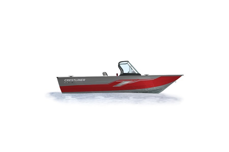 2024 Crestliner 1950 FISH HAWK  Silver Metallic base w/Fire Red Metallic accent & Gray interior