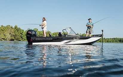 2024 Crestliner 1850 FISH HAWK Black Metallic base w/Bright White accent & Gray interior