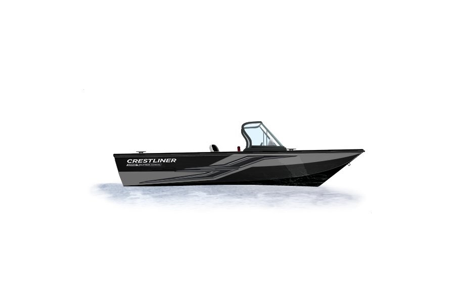 2024 Crestliner 1950 SUPER HAWK Black Metallic base w/Silver Metallic accent & Gray interior