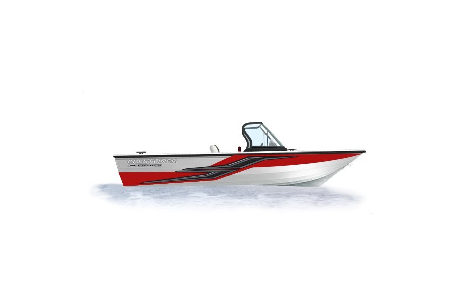 2024 Crestliner 1950 SUPER HAWK  Bright White base w/Fire Red Metallic accent & Gray interior