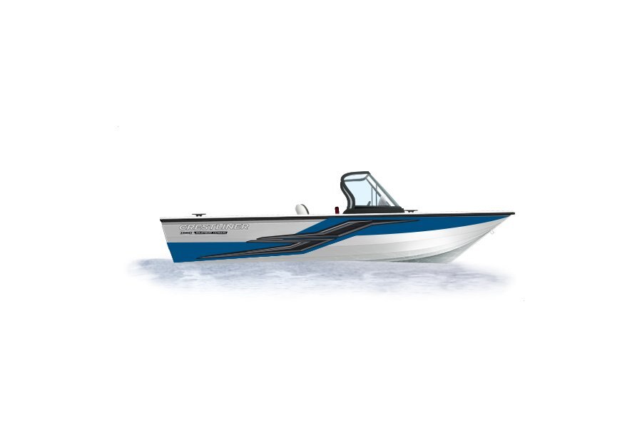 2024 Crestliner 1950 SUPER HAWK Bright White base w/True Blue Metallic accent & Gray interior