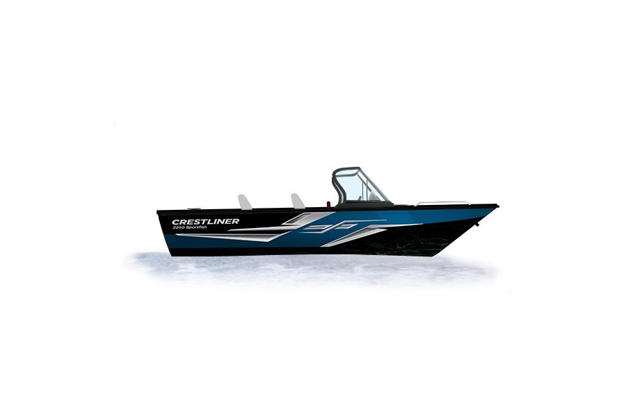 2024 Crestliner 2250 SPORTFISH Black Metallic base w/True Blue Metallic accent & Gray interior