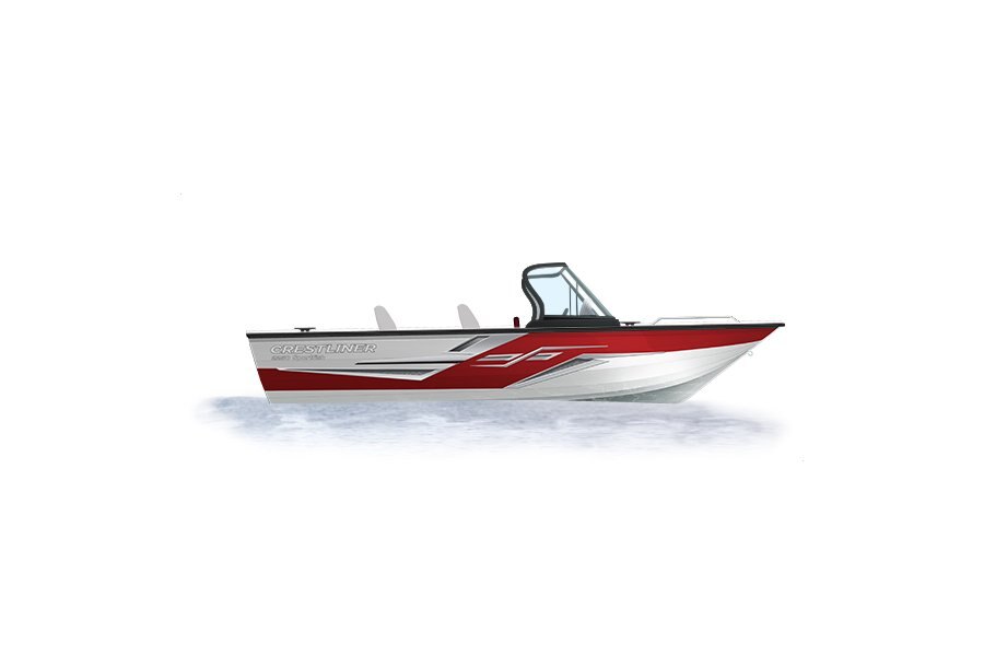 2024 Crestliner 2250 SPORTFISH Bright White base w/Fire Red Metallic accent & Gray interior