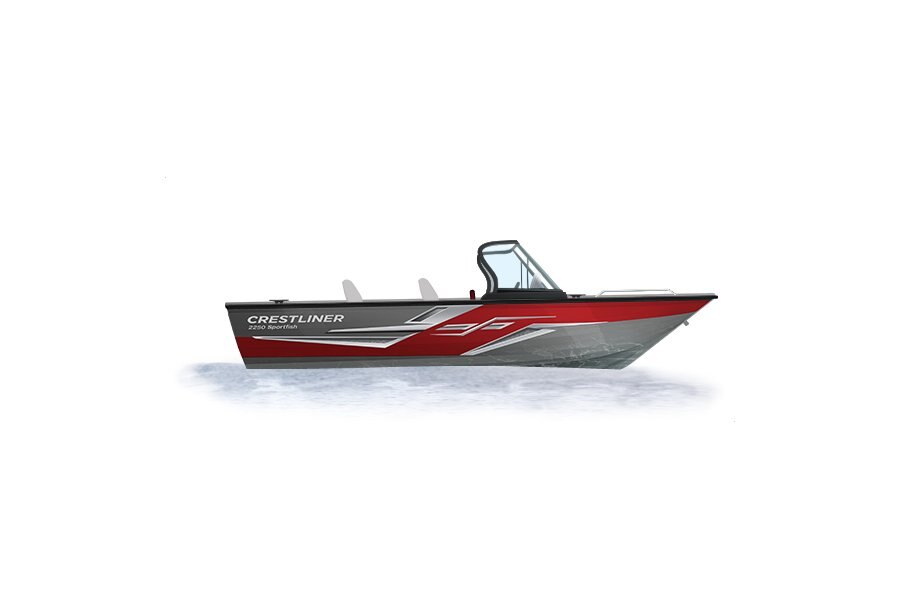 2024 Crestliner 2250 SPORTFISH Silver Metallic base w/Fire Red Metallic accent & Gray interior