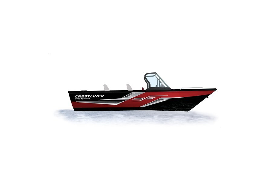 2024 Crestliner 2050 SPORTFISH  Black Metallic base w/Fire Red Metallic accent & Gray interior