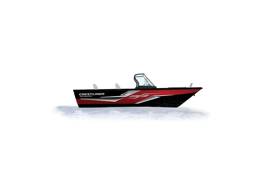 2024 Crestliner 1950 SPORTFISH Black Metallic base w/Fire Red Metallic accent & Gray interior