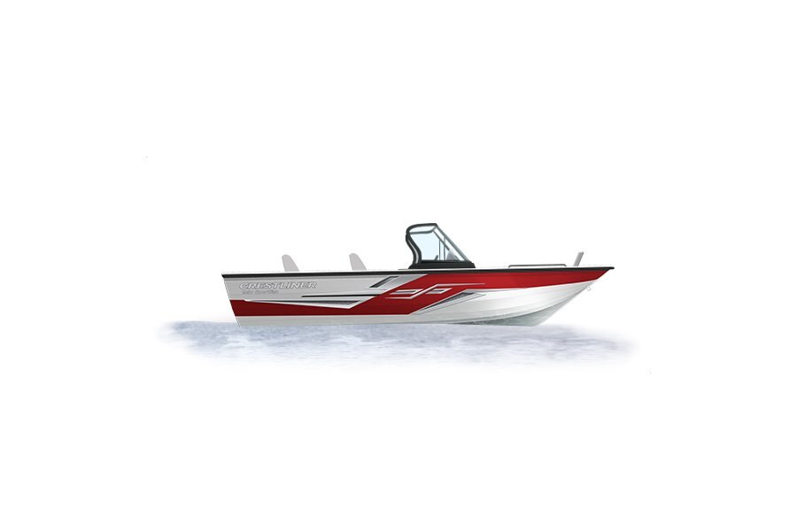 2024 Crestliner 1950 SPORTFISH  Bright White base w/Fire Red Metallic accent & Gray interior