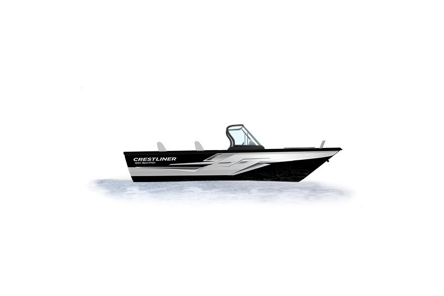 2024 Crestliner 1950 SPORTFISH Black Metallic base w/Bright White accent & Gray interior