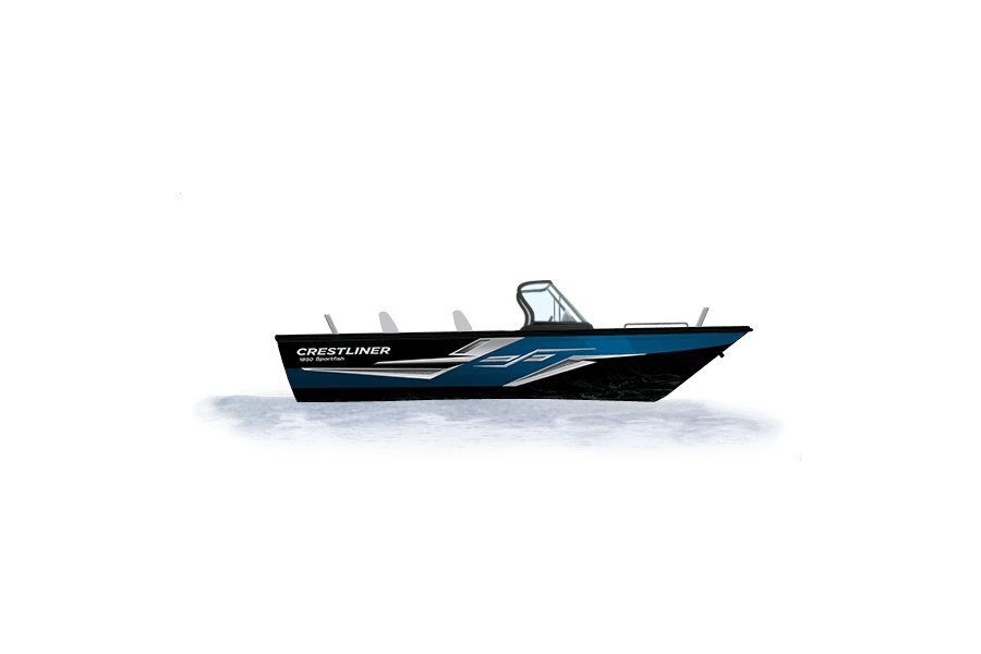 2024 Crestliner 1850 SPORTFISH Black Metallic base w/True Blue Metallic accent & Gray interior