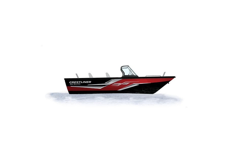 2024 Crestliner 1850 SPORTFISH  Black Metallic base w/Fire Red Metallic accent & Gray interior