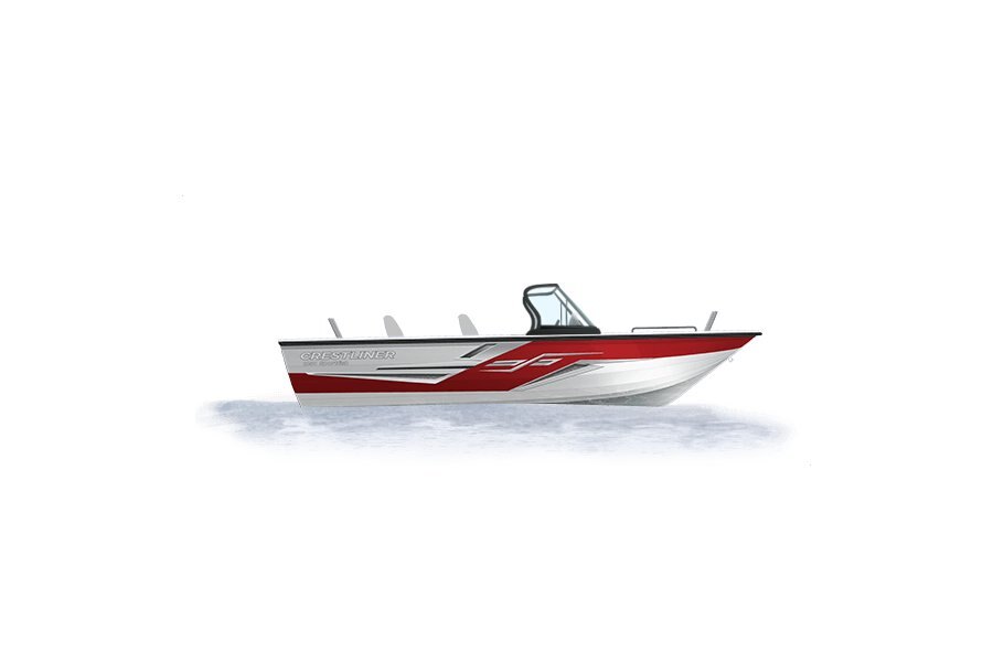 2024 Crestliner 1850 SPORTFISH  Bright White base w/Fire Red Metallic accent & Gray interior