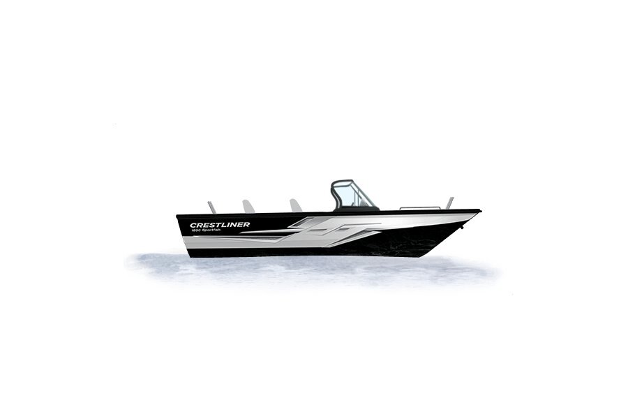 2024 Crestliner 1850 SPORTFISH  Black Metallic base w/Bright White accent & Gray interior