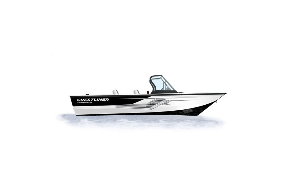 2024 Crestliner 2250 AUTHORITY  Black Metallic base w/Bright White accent & Gray interior