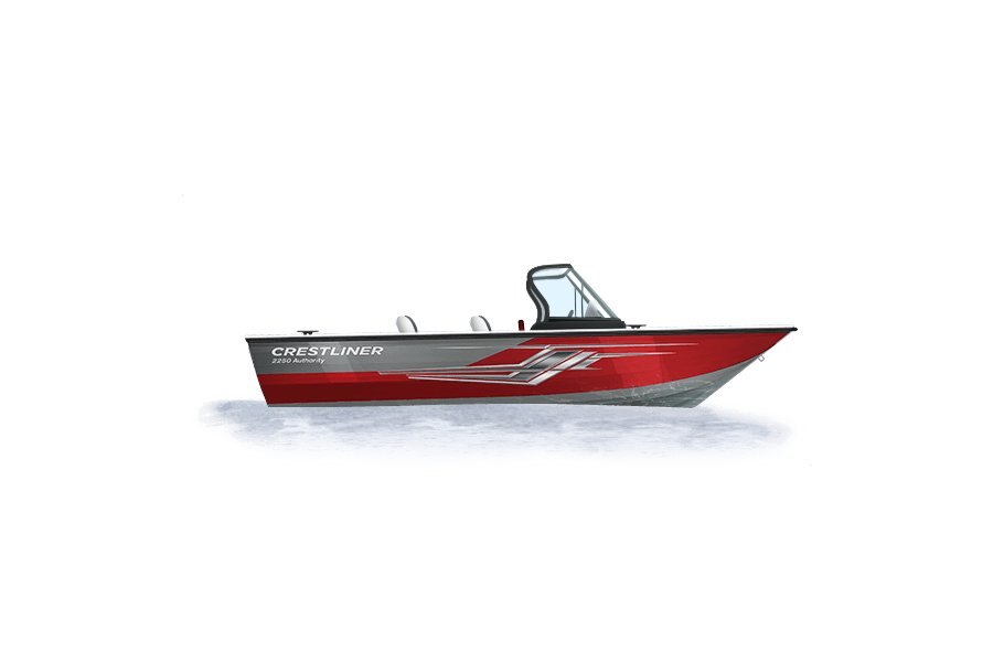 2024 Crestliner 2250 AUTHORITY  Silver Metallic base w/Fire Red Metallic accent & Gray interior