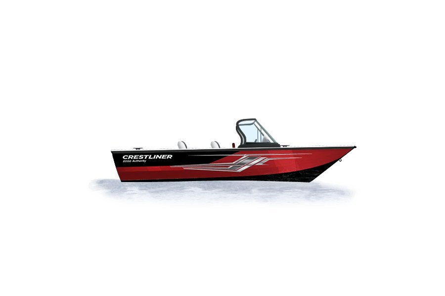 2024 Crestliner 2050 AUTHORITY Black Metallic base w/Fire Red Metallic accent & Gray interior