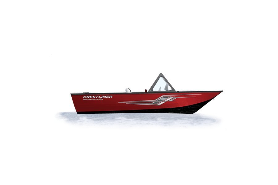 2024 Crestliner 2050 COMMANDER ELITE  Black Metallic base w/Fire Red Metallic accent & Gray interior