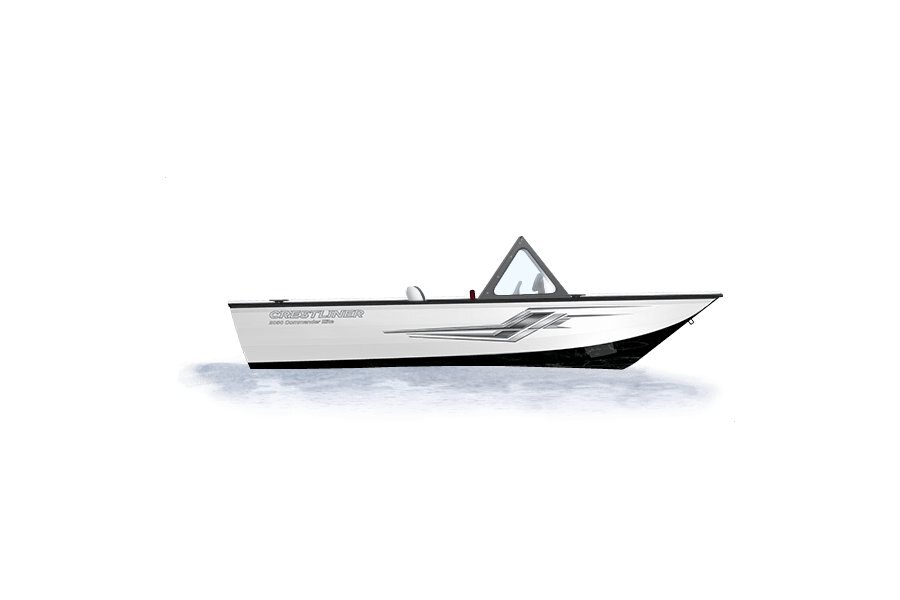 2024 Crestliner 2050 COMMANDER ELITE  Black Metallic base w/Bright White accent & Gray interior