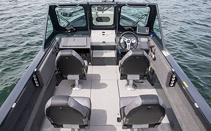 2024 Crestliner 1850 COMMANDER Black Metallic base w/Bright White accent & Gray interior