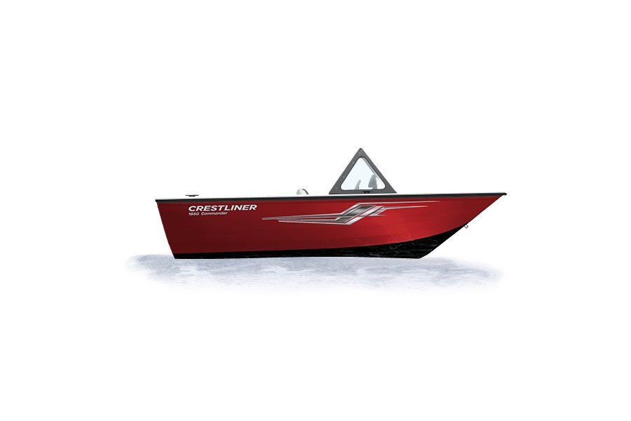 2024 Crestliner 1850 COMMANDER  Black Metallic base w/Fire Red Metallic accent & Gray interior