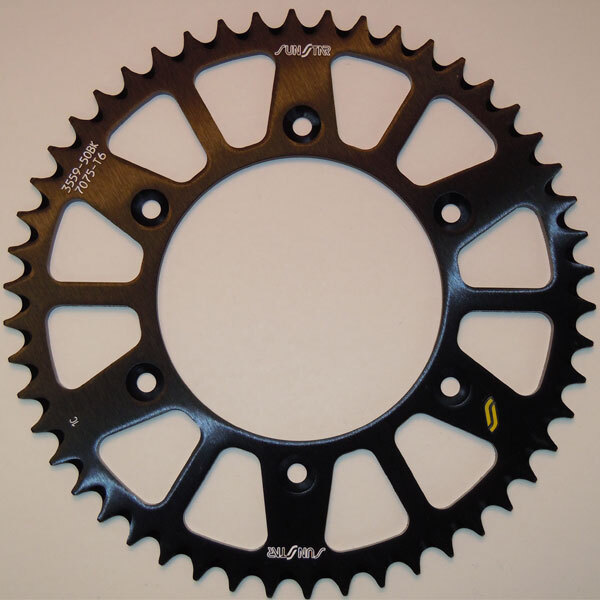 SUNSTAR WORKS TRIPLESTAR ALUMINUM REAR SPROCKET (5 355951BK)