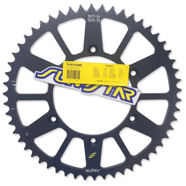 SUNSTAR WORKS TRIPLESTAR ALUMINUM REAR SPROCKET (5 357754BK)