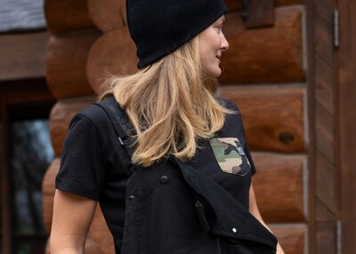 Work Pocket Prem Boyfriend T-Shirt - Blk/Camo
