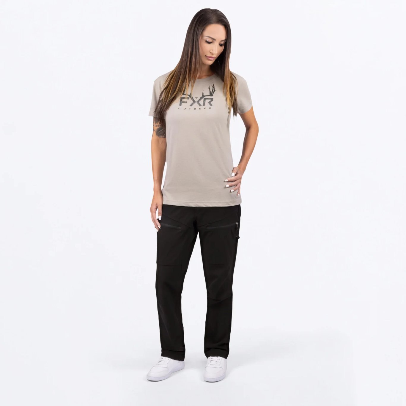 Antler Prem T Shirt Stone/Blk