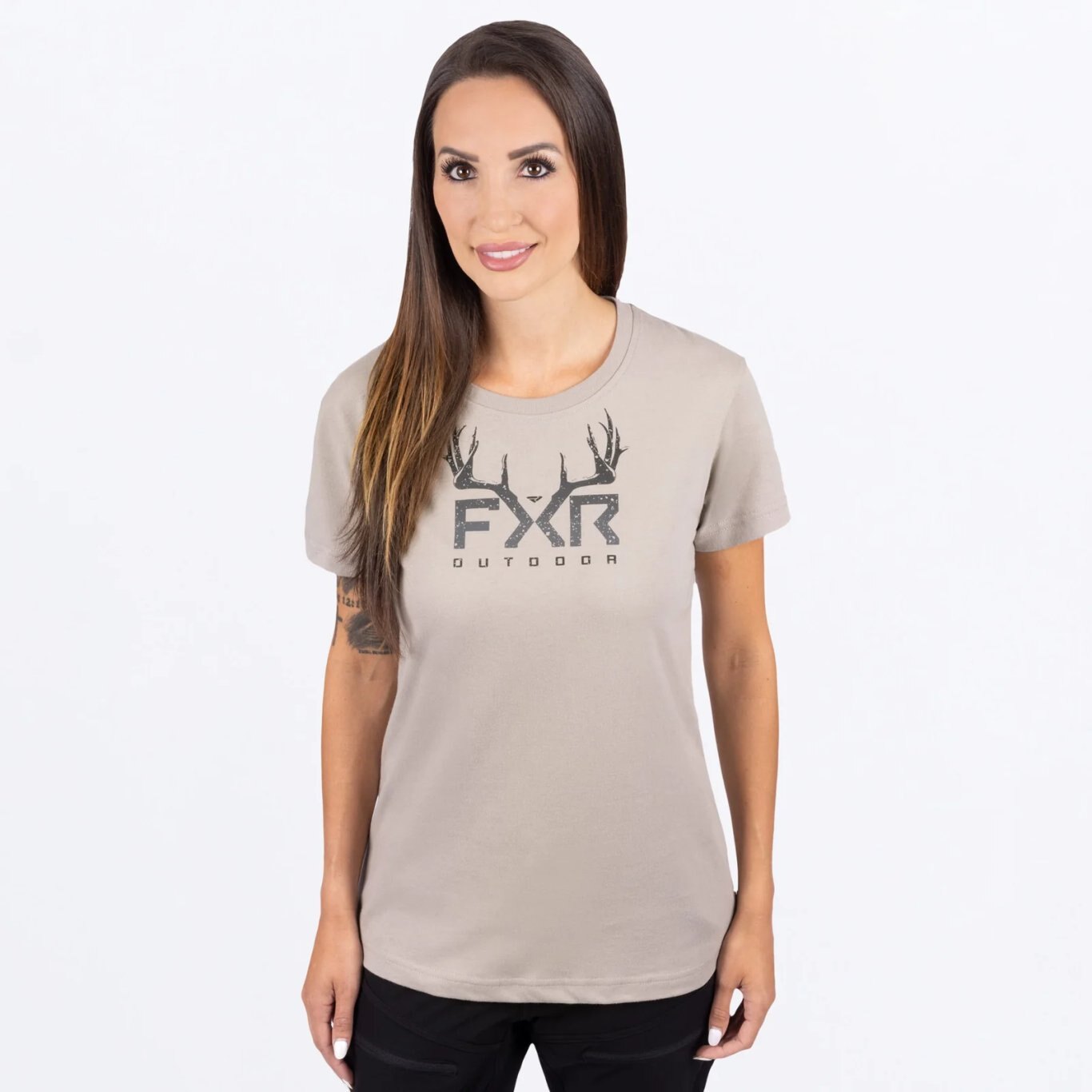 Antler Prem T Shirt Stone/Blk