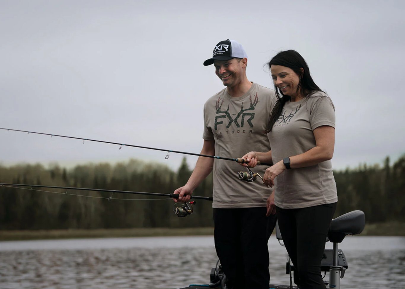 Antler Prem T Shirt Stone/Blk