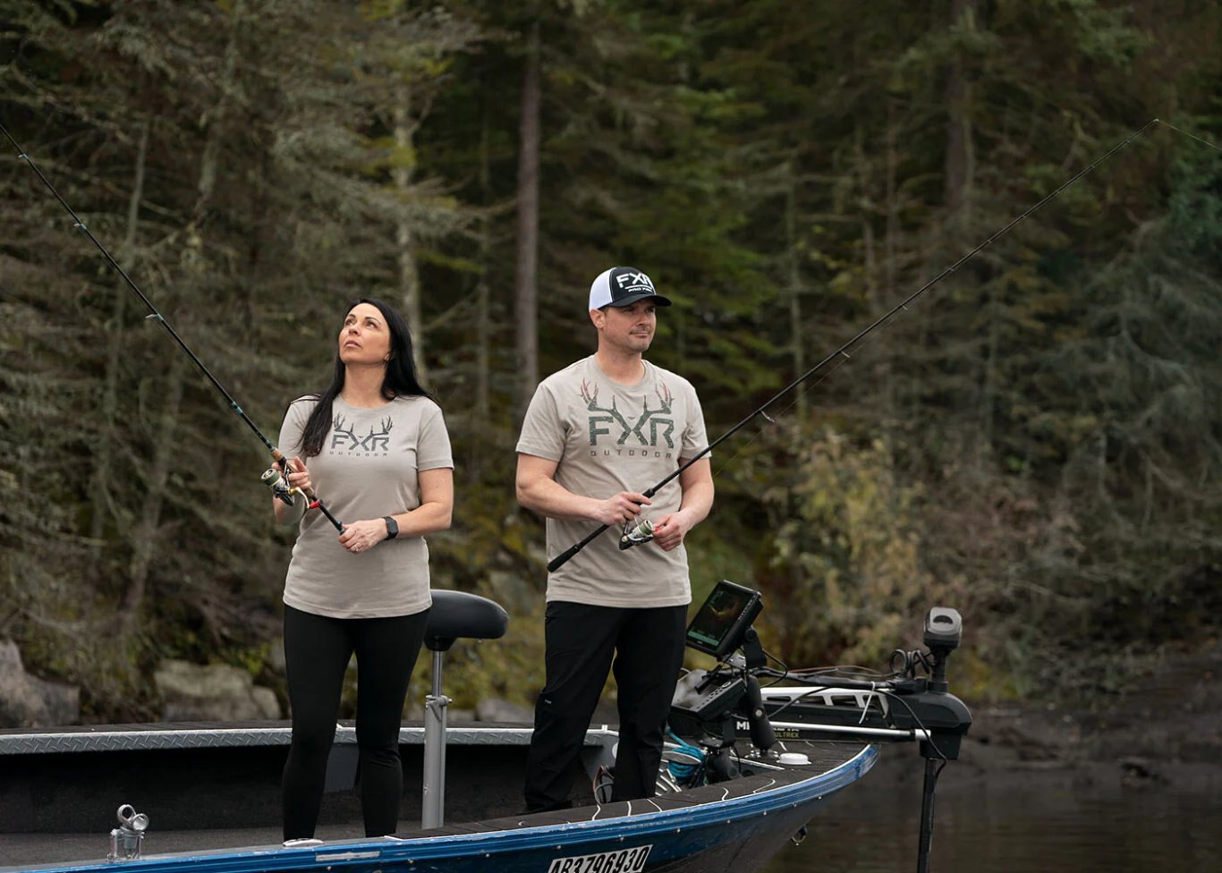 Antler Prem T Shirt Stone/Blk