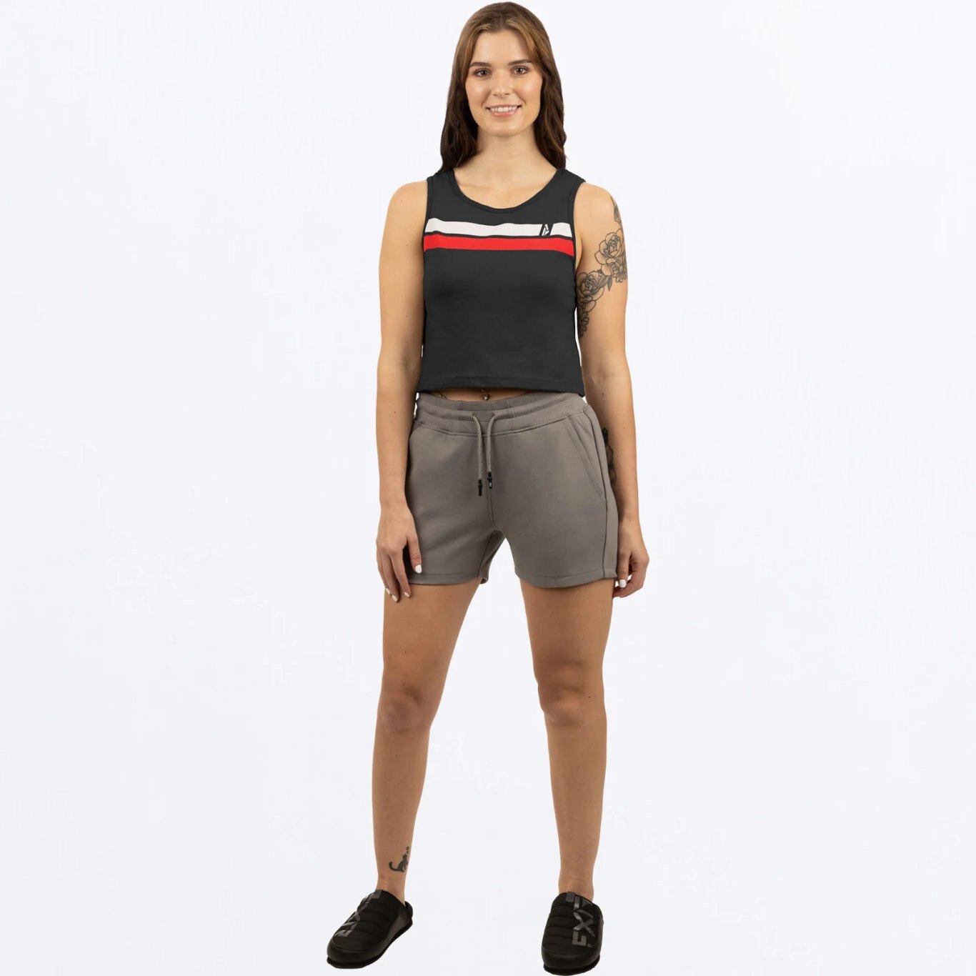 Align Cropped Tank Black/Red