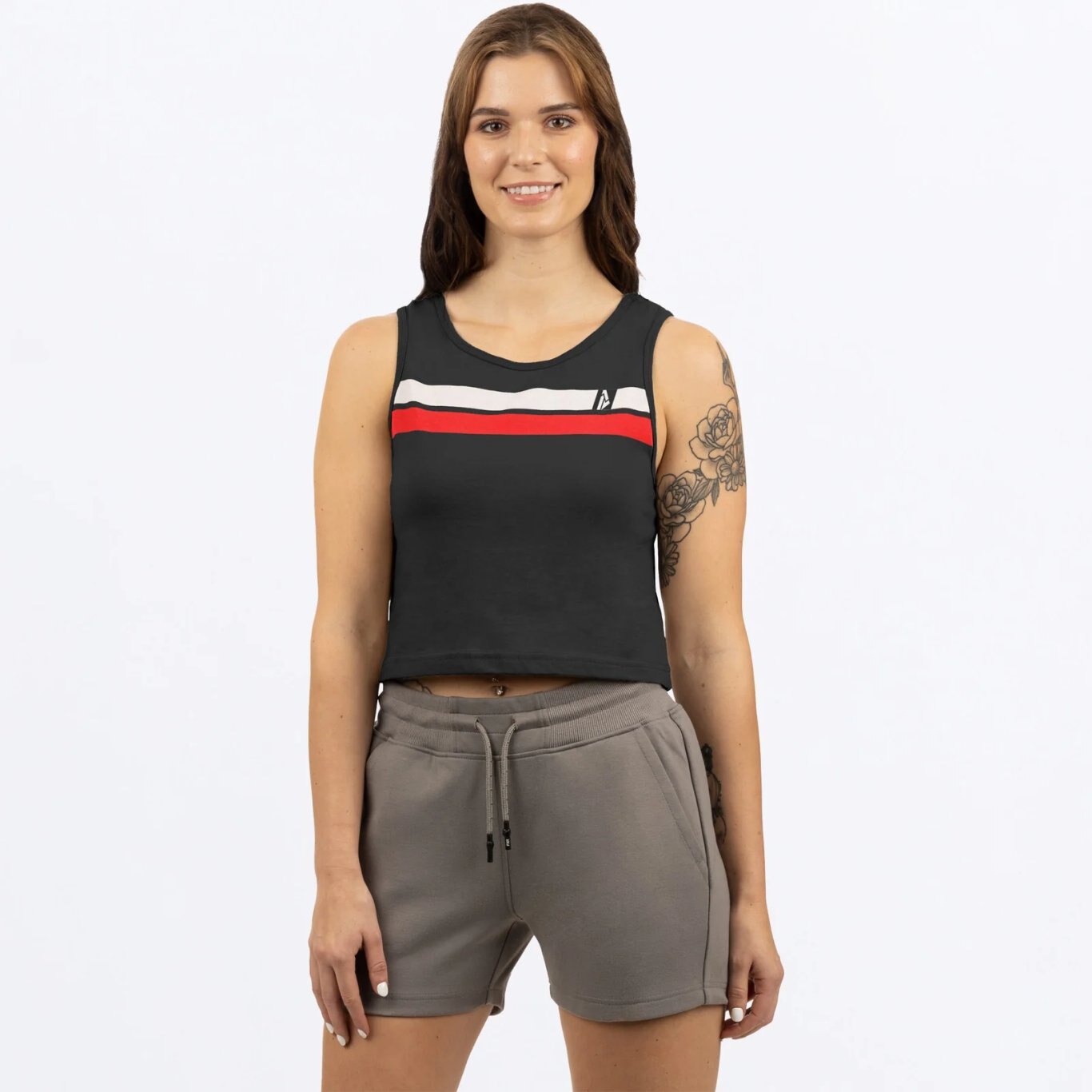 Align Cropped Tank Black/Red