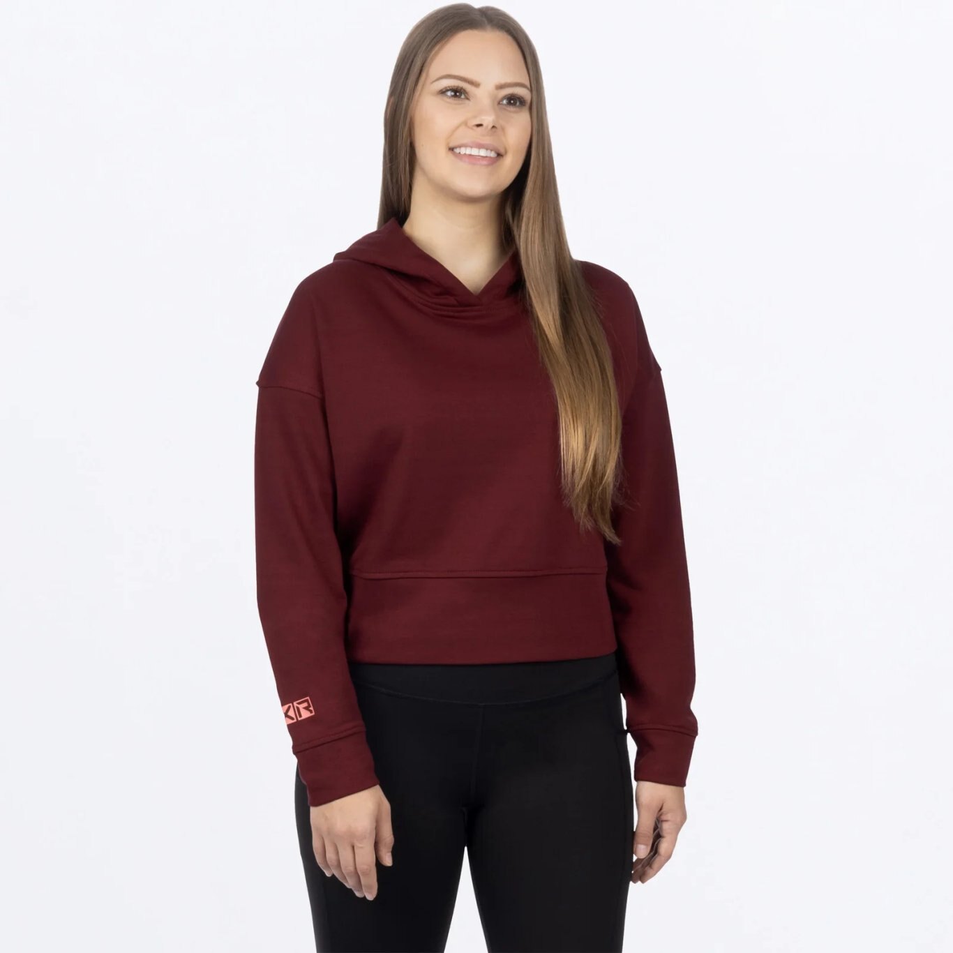 Balance Cropped Pullover Hoodie Merlot
