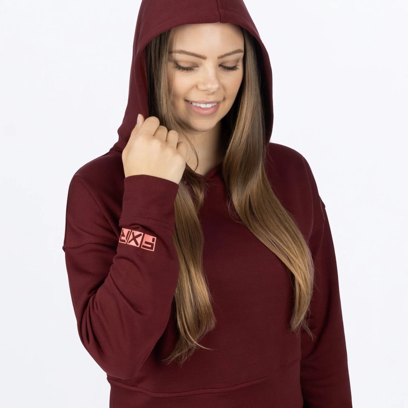 Balance Cropped Pullover Hoodie Merlot