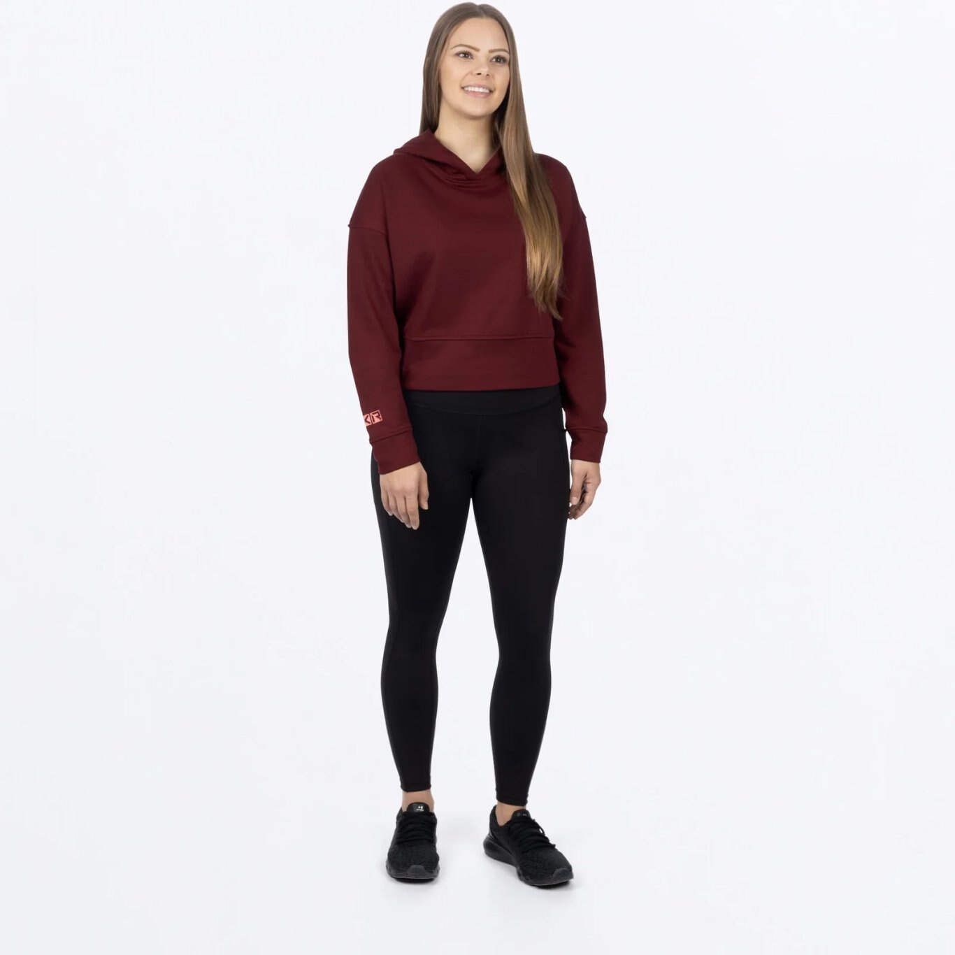 Balance Cropped Pullover Hoodie Merlot
