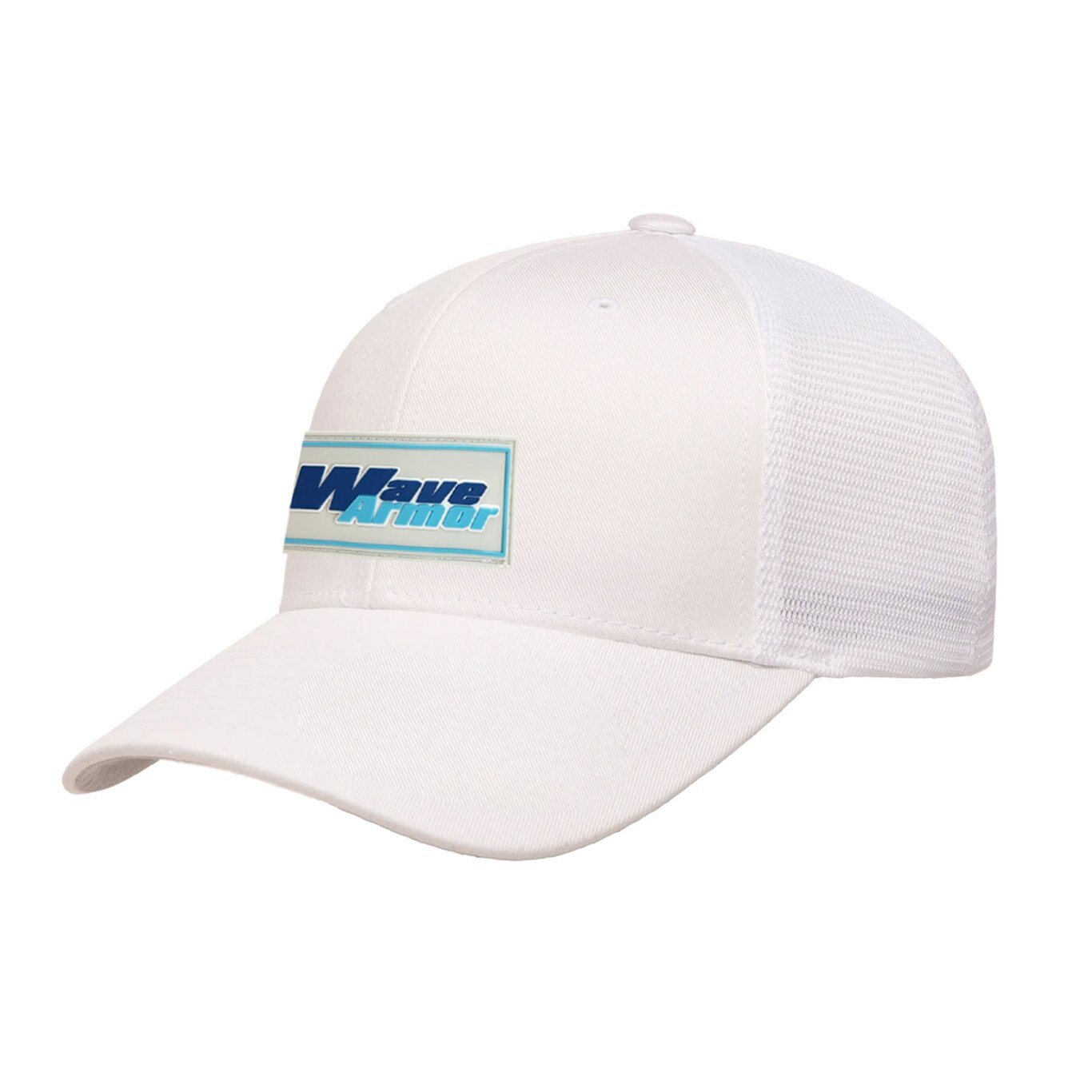 Wave Armor White Mesh PVC Patch Hat