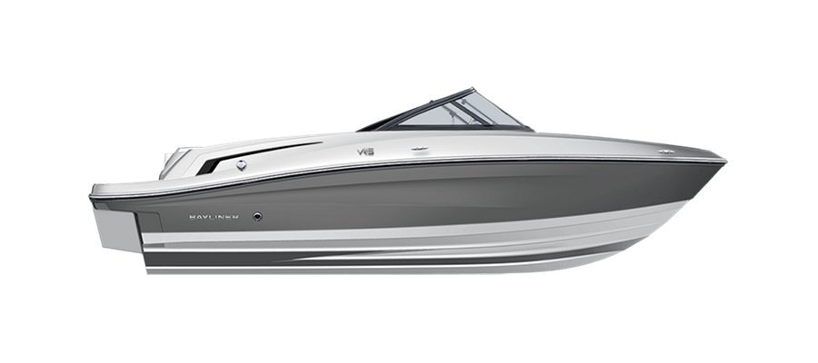 2025 Bayliner VR5 Bowrider Coques grises (fond blanc)