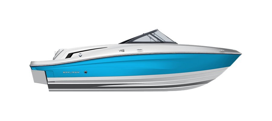 2025 Bayliner VR5 Bowrider Impulse Coque bleue côtés/fond blanc