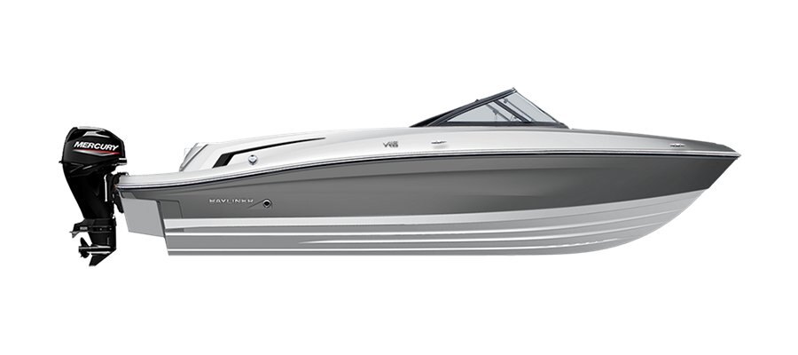 2025 Bayliner VR6 Bowrider Coques grises (Fond blanc)