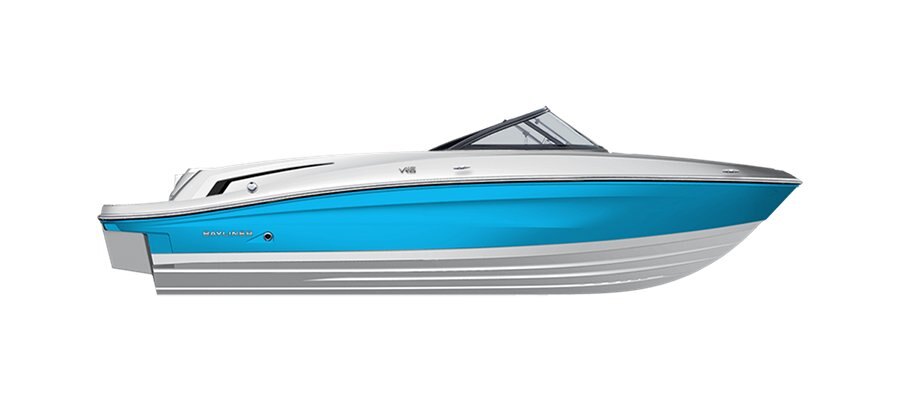 2025 Bayliner VR6 Bowrider Impulse Coque bleue côtés/fond blanc