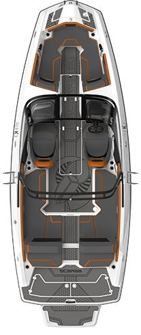 2025 Scarab 215 LX WAKE BLACK/AFTERBURNER ORANGE