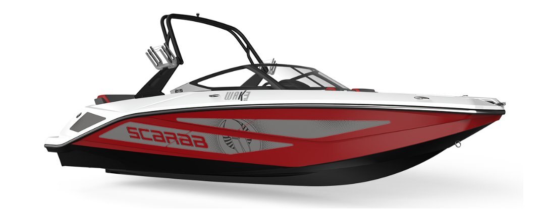 2025 Scarab 215 LX WAKE BLACK/CRIMSON RED