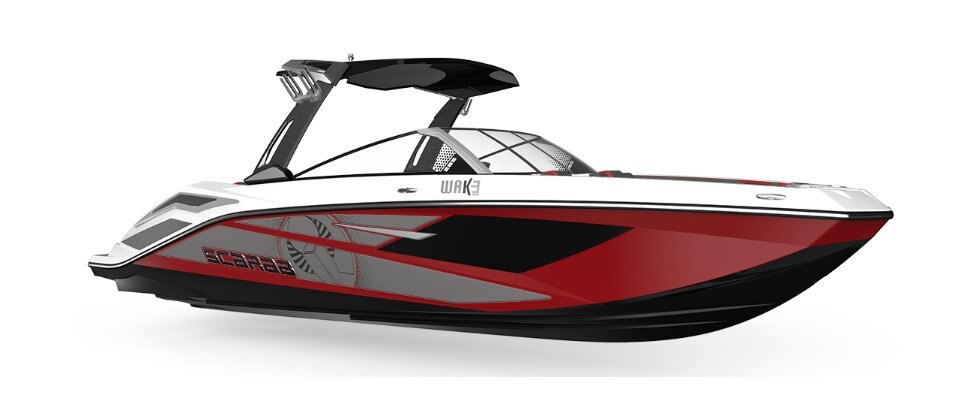 2025 Scarab 285 LX WAKE BLACK/CRIMSON RED