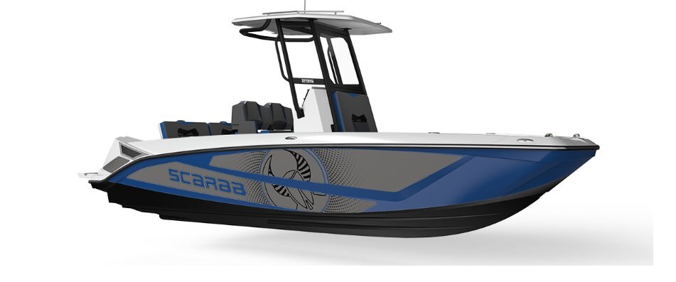 2025 Scarab 235 Open LX BLACK/DENIM BLUE