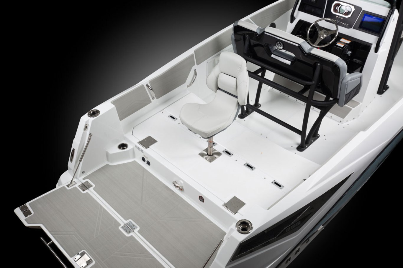 2025 Scarab 255 Open LX WAKE BLACK/VELOCITY WHITE