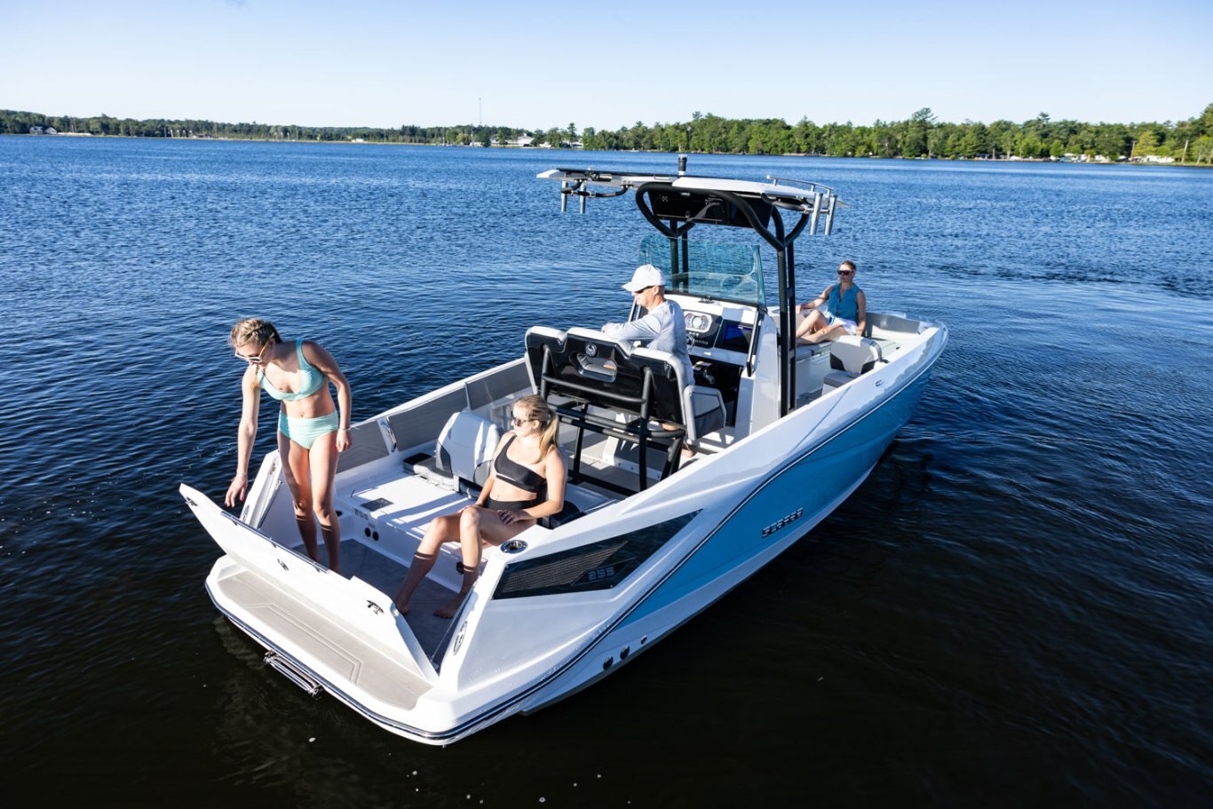 2025 Scarab 255 Open LX WAKE BLACK/VELOCITY WHITE