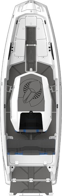 2025 Scarab 255 Open LX WAKE BLACK/VELOCITY WHITE